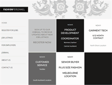 Tablet Screenshot of fashionpersonnel.co.nz